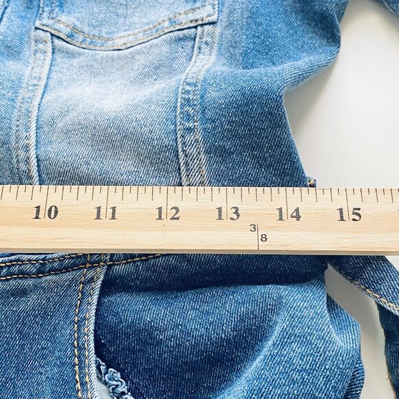 Anthropologie Avec Les Filles Jumpsuit Size 28 Blue Denim Button Up Belted - Picture 6 of 12